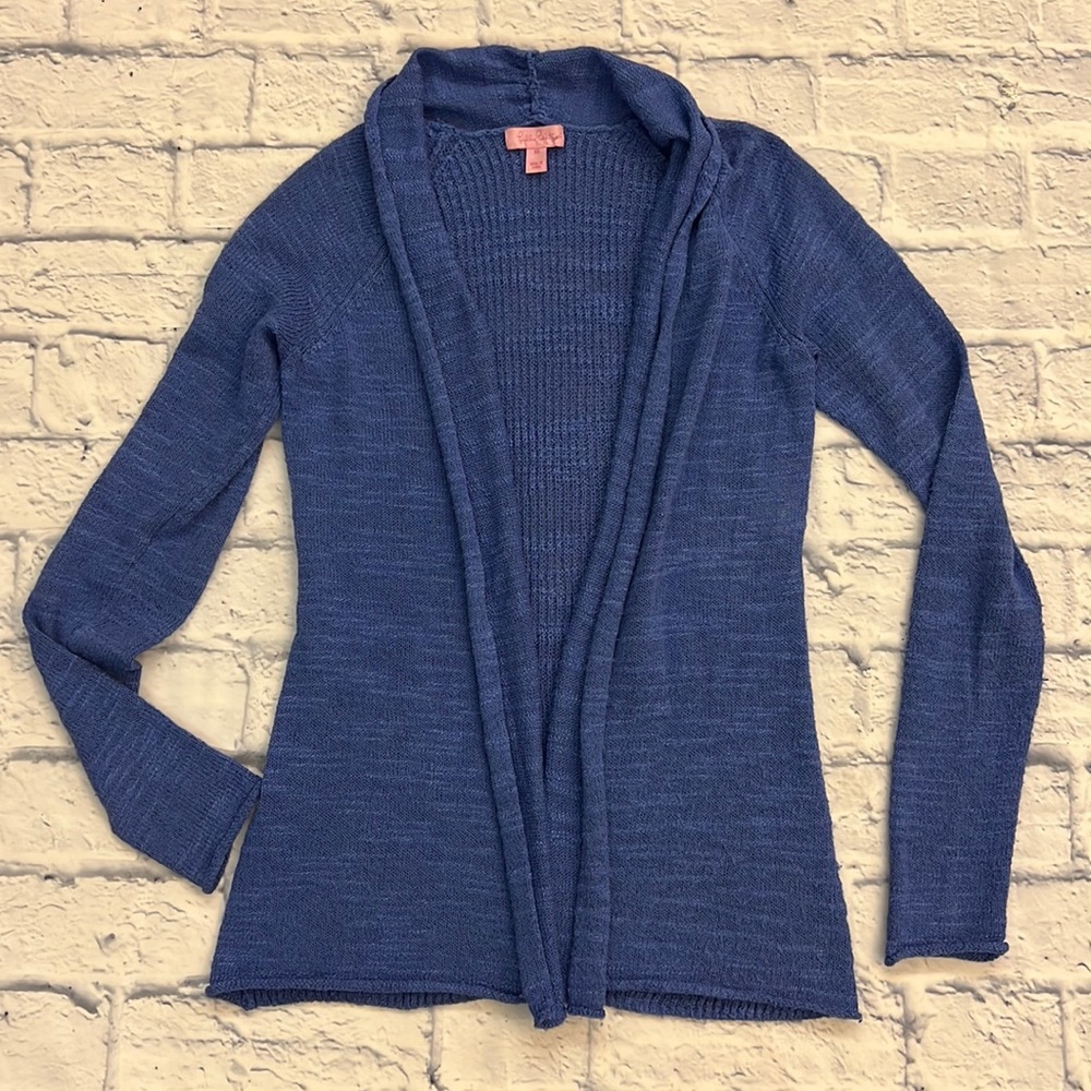 Lilly Pulitzer cornflower blue cardigan sweater ladies sz XS.